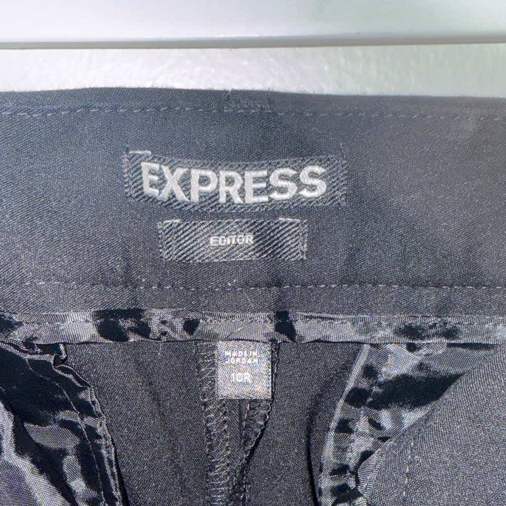 Express Editor Straight Leg Black Trousers - Picture 2 of 6